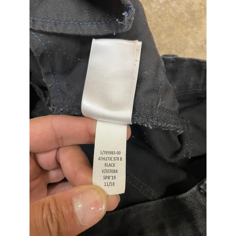 Gap Athletic STR B Jeans Mens 34x30‎ Black Athletic Straight Leg Zip Fly Stretch